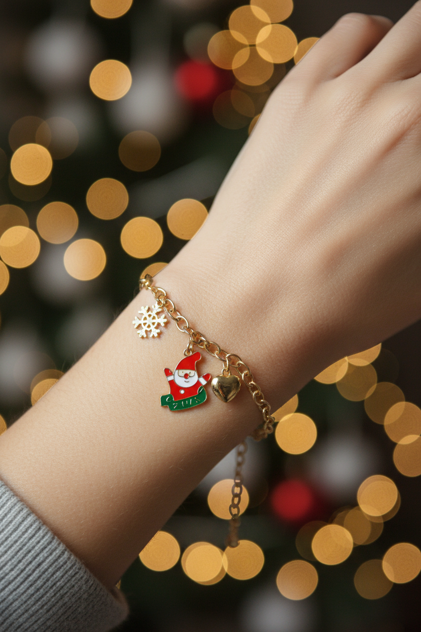 Holiday Gold Charm Bracelet