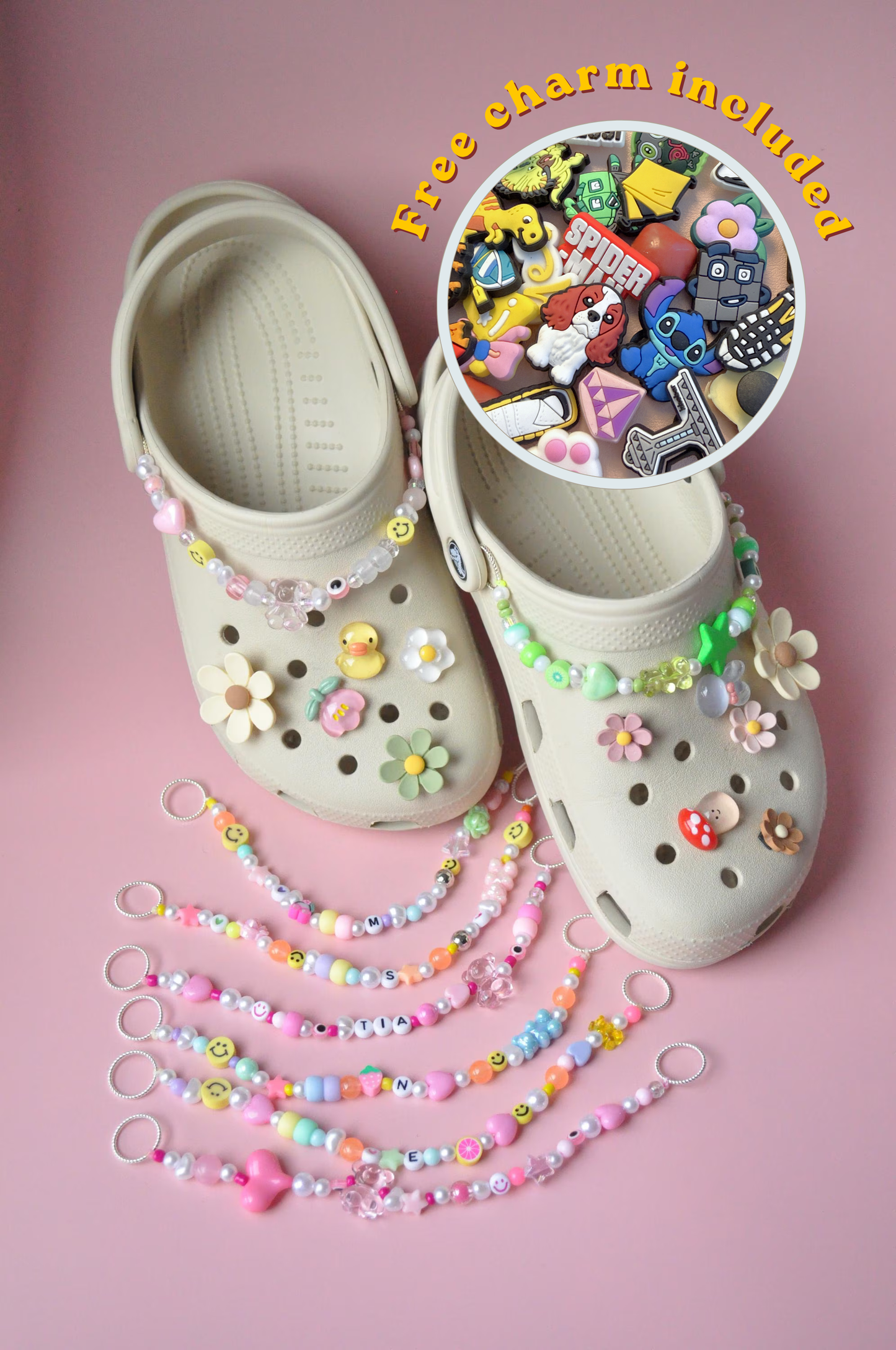 Personalised Beaded Clogs Charm