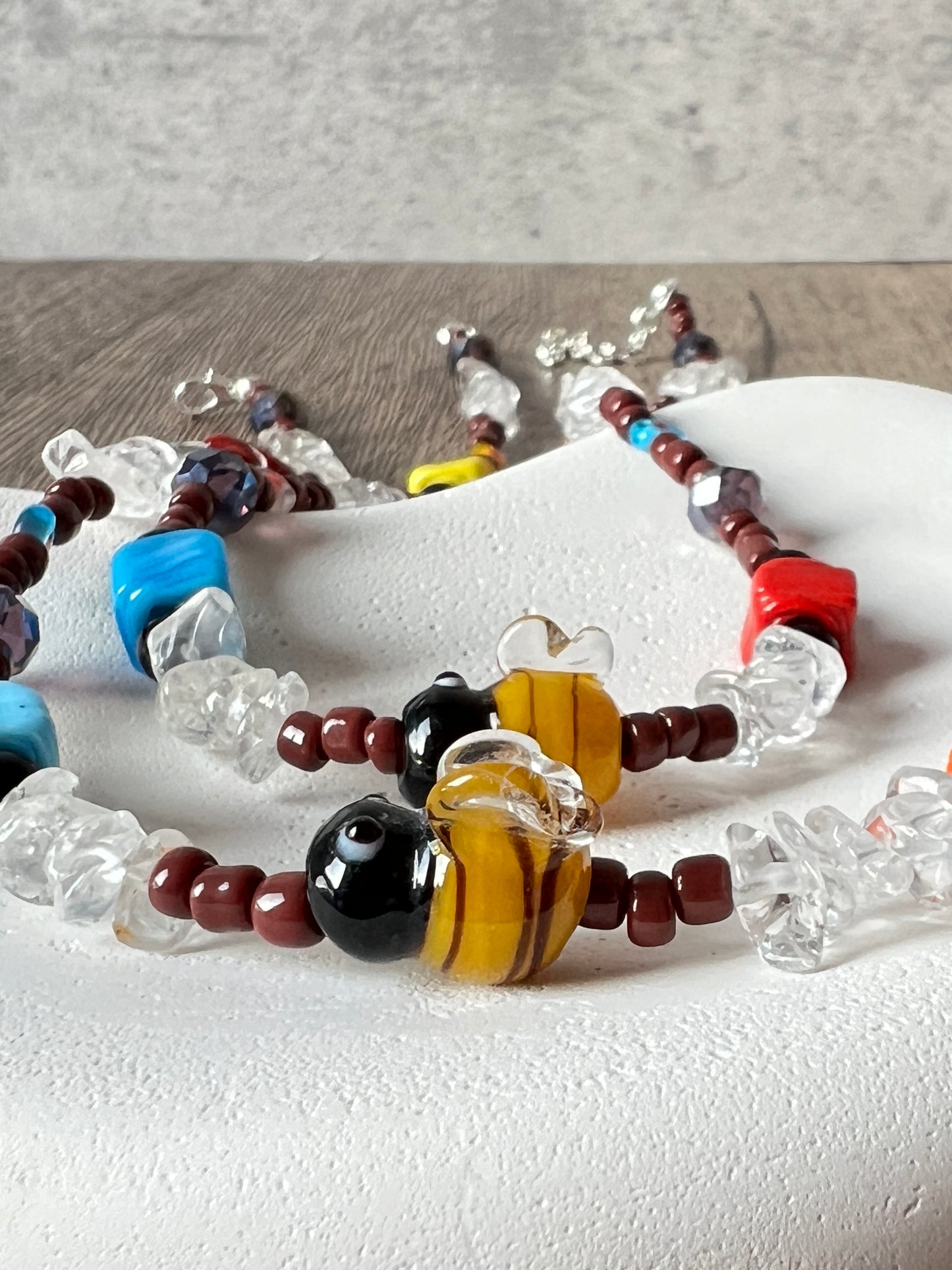Bee Charm Murano Glass Necklace