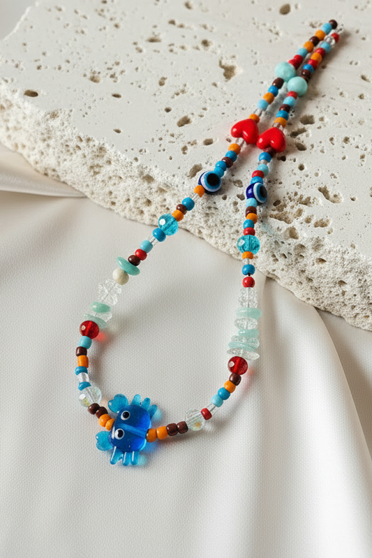Gemstone Elegance - Crab Necklace