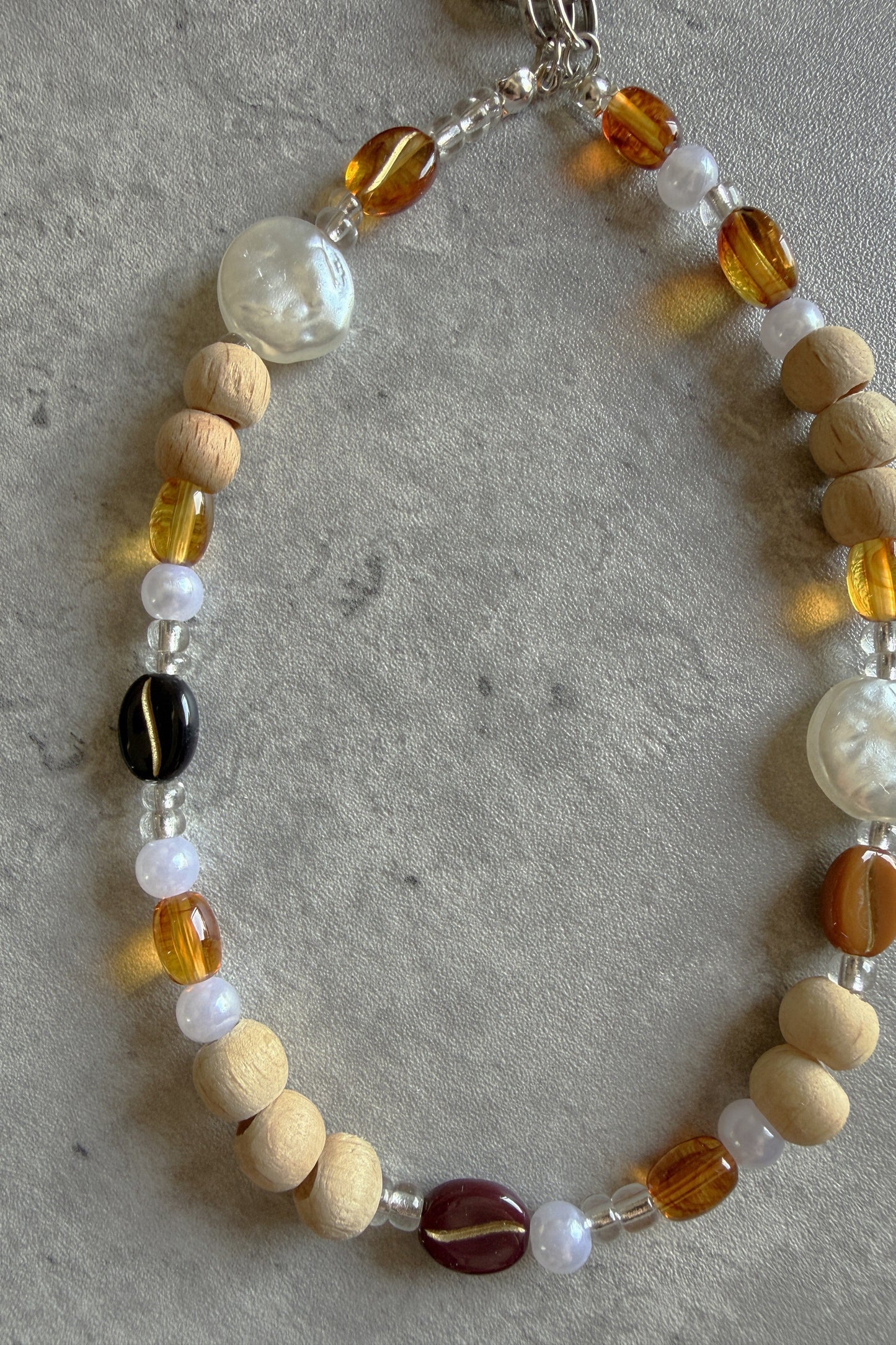 Amber Coffee Bean Phone Charm