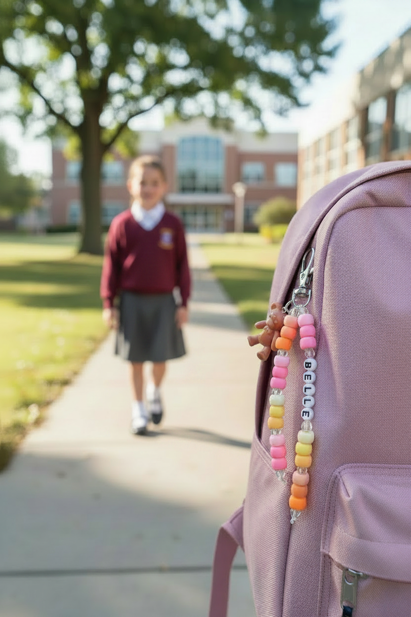 Teddy School Bag Tag
