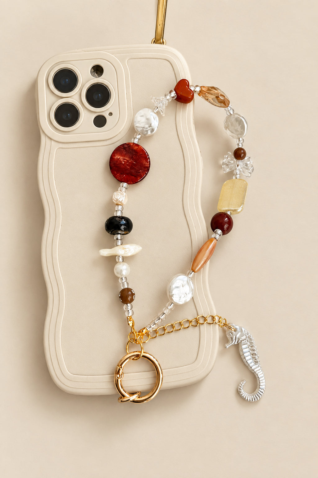 Earthy Pearl Phone Charm