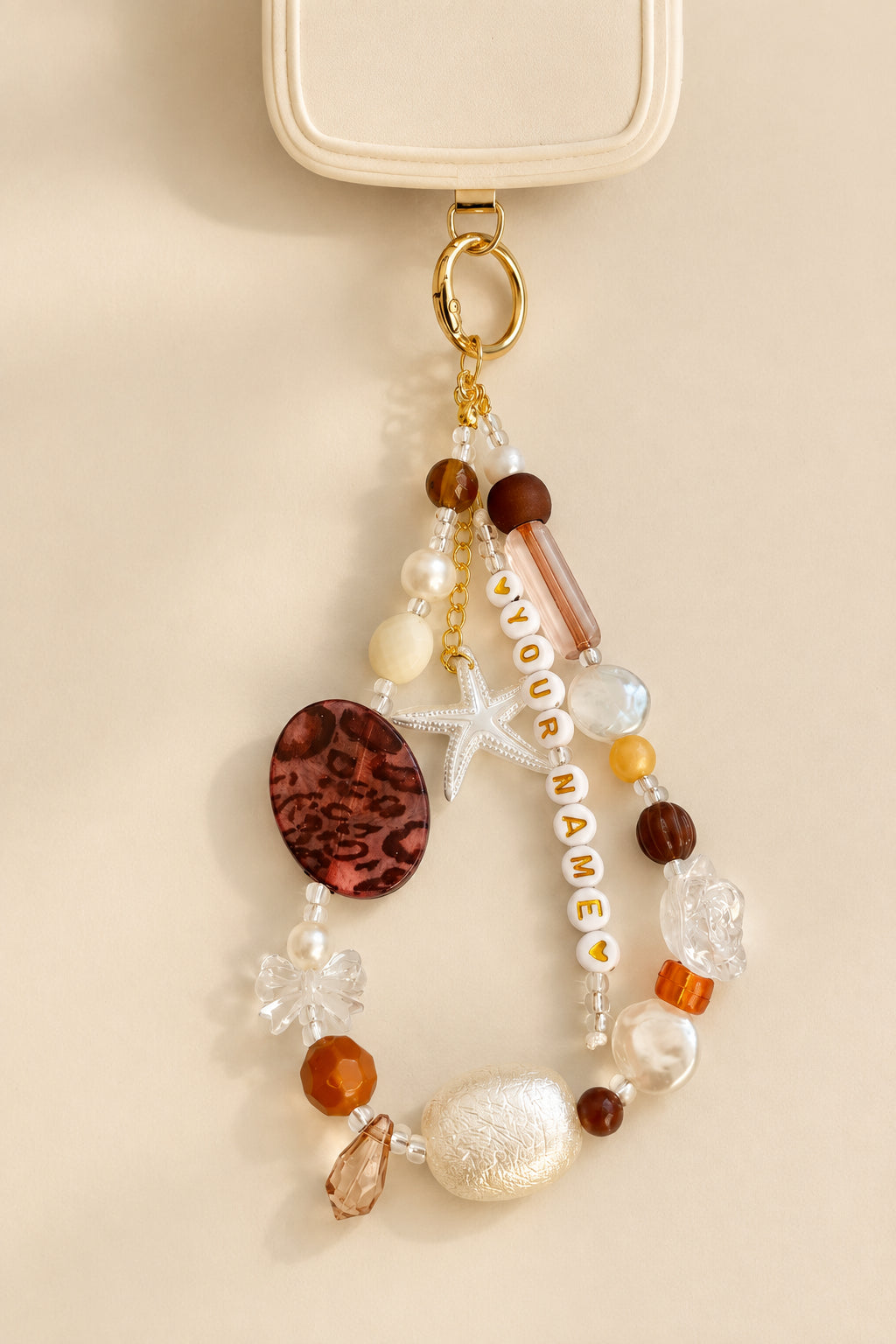 Earthy Pearl Phone Charm