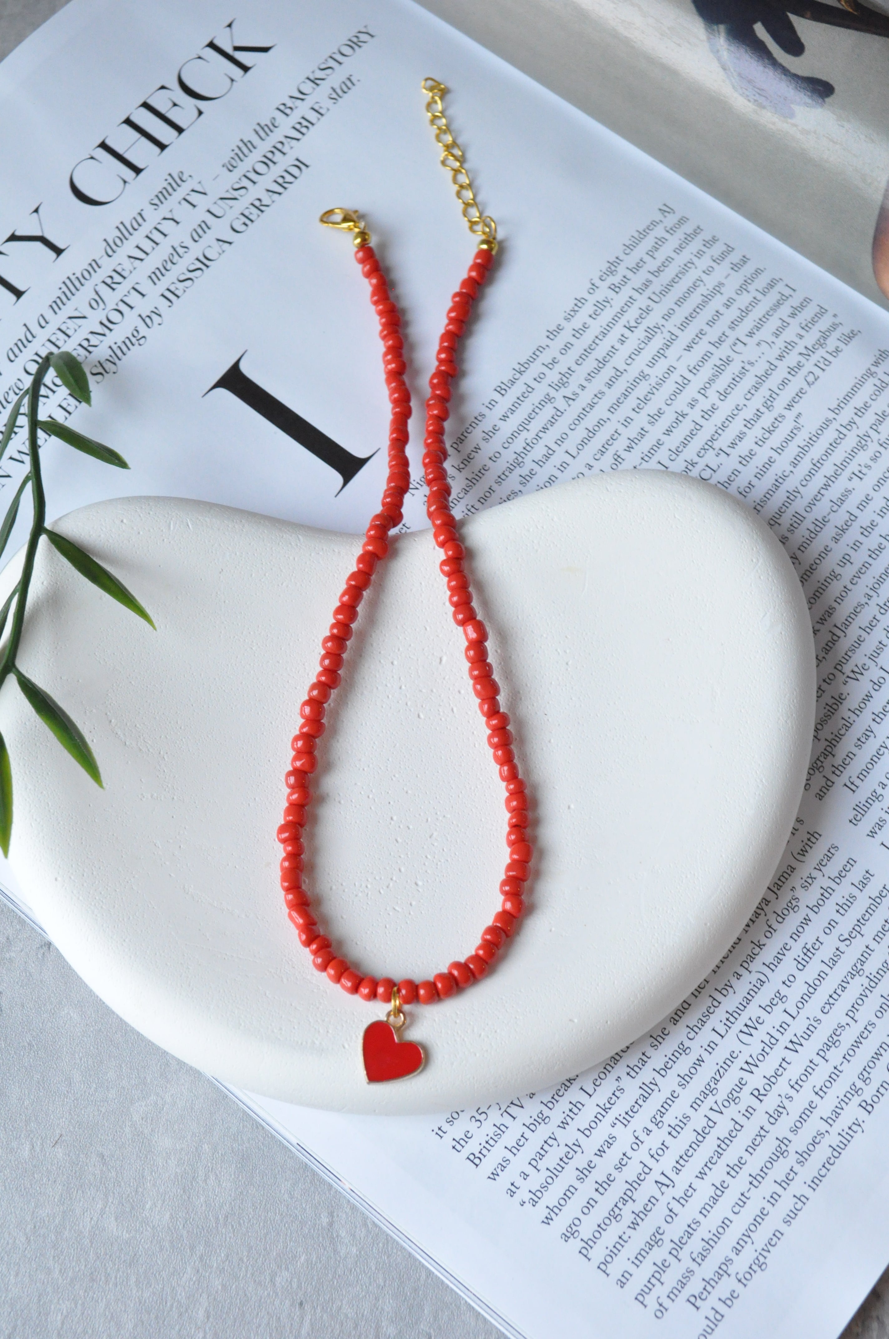 Red Heart Beaded Necklace | Shop Beaded Necklaces at TheMellys