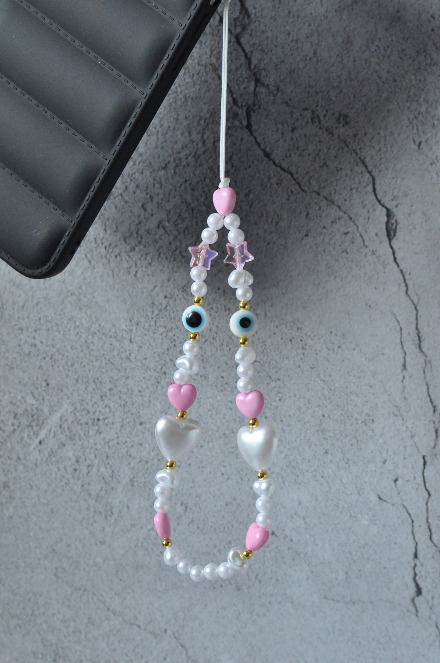 Cute Pink Heart Phone Charm