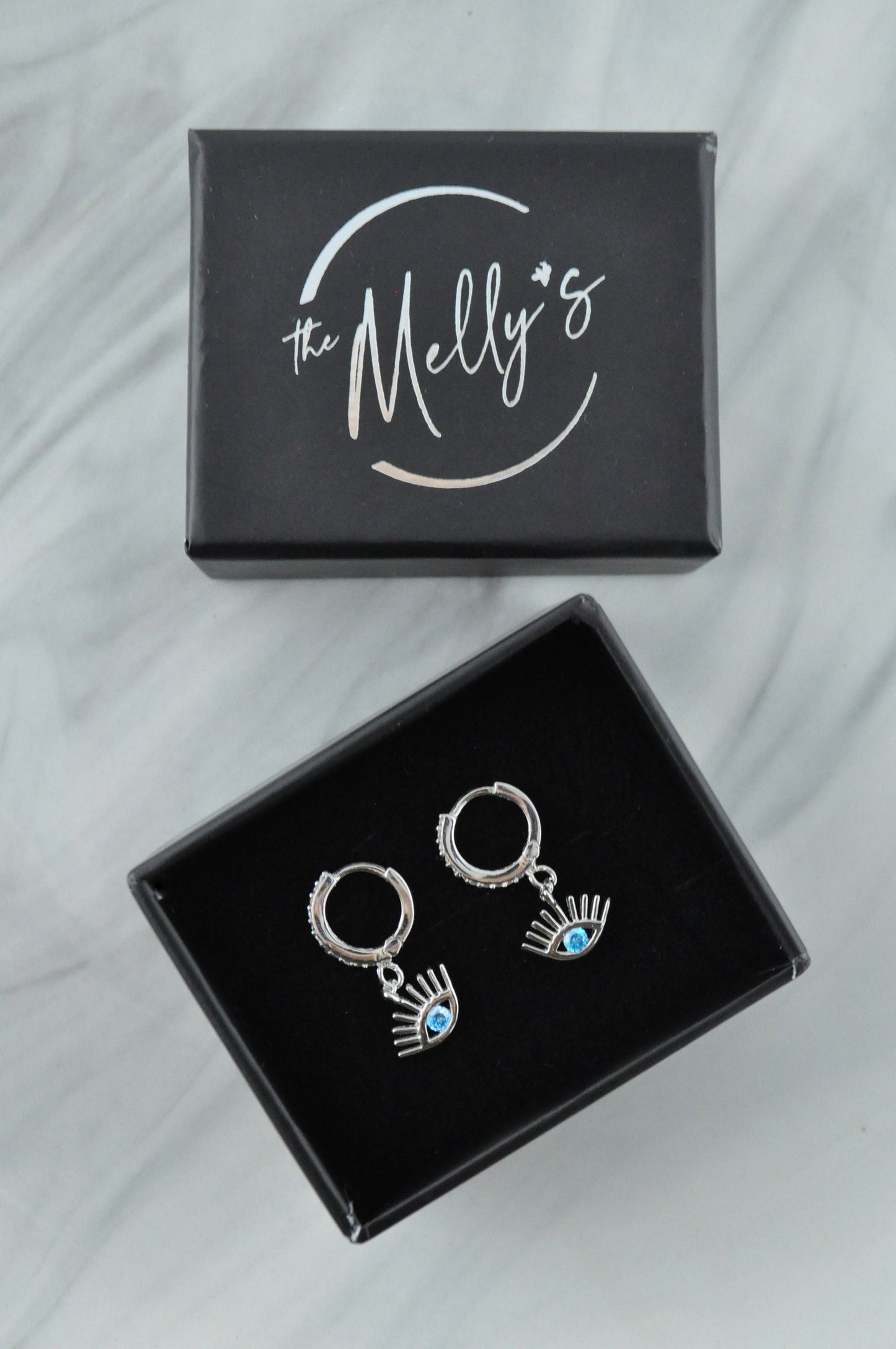 Sterling Silver Tiny Evil Eye Hoops
