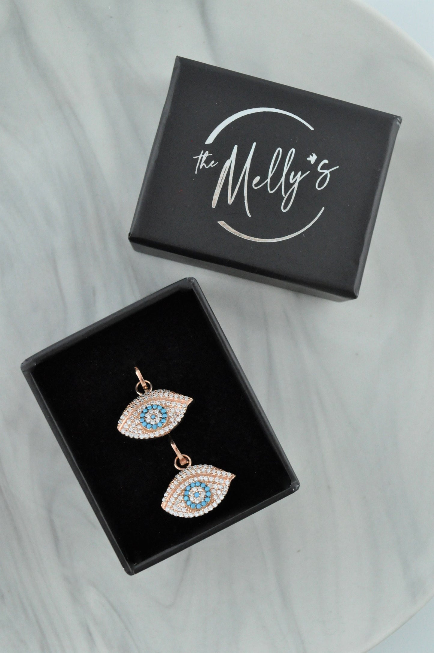 Sterling Silver Turkish Evil Eye Evil Eye Huggie Hoop Earrings