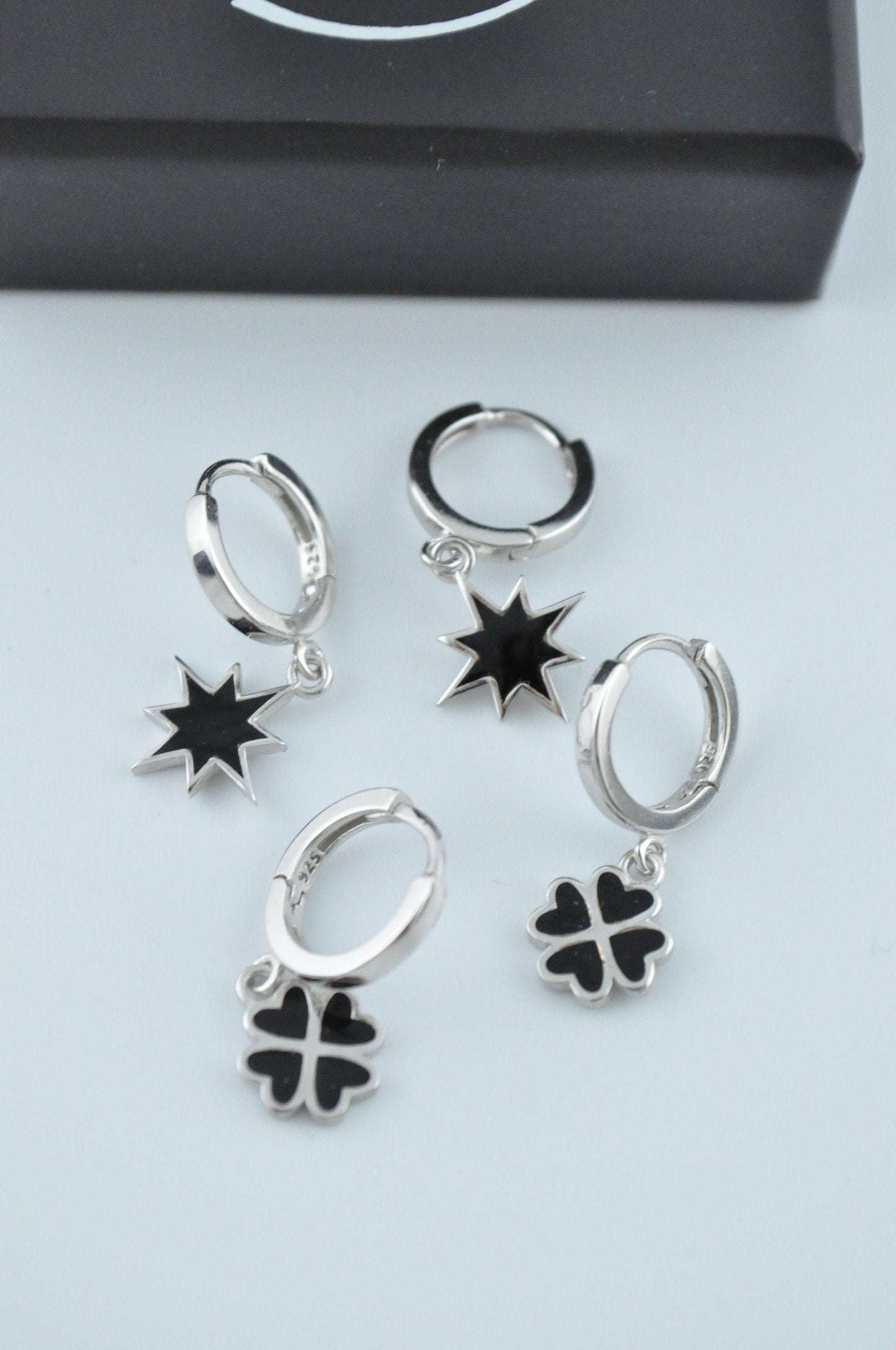 Sterling Silver Four Leaf Clover Earrings
