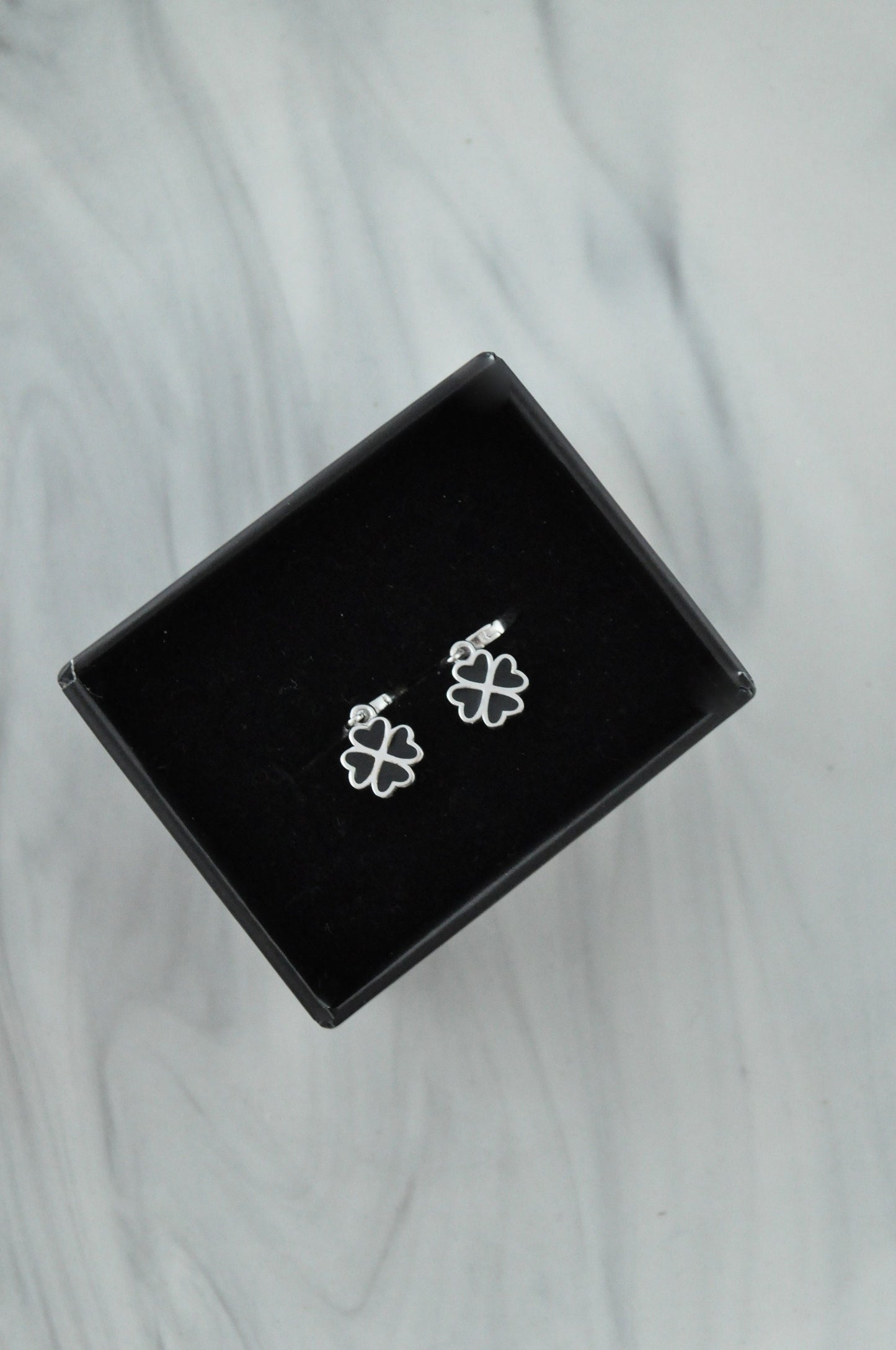 Sterling Silver Four Leaf Clover Earrings
