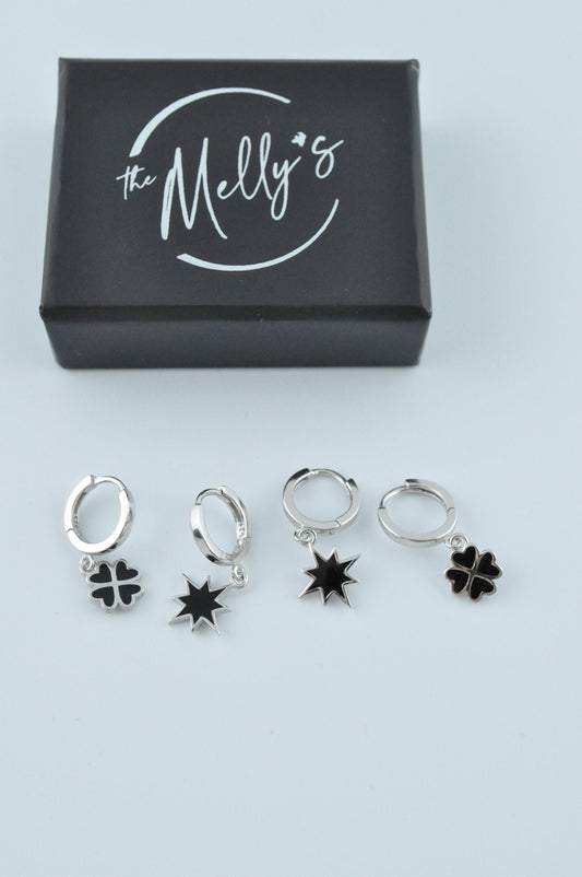 Sterling Silver Four Leaf Clover Earrings