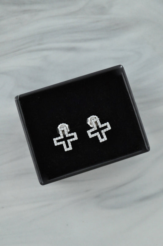 Sterling Silver Cross Earrings