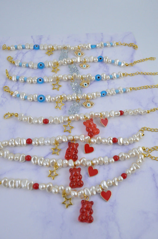 Pearl Gummy Charm Bracelet