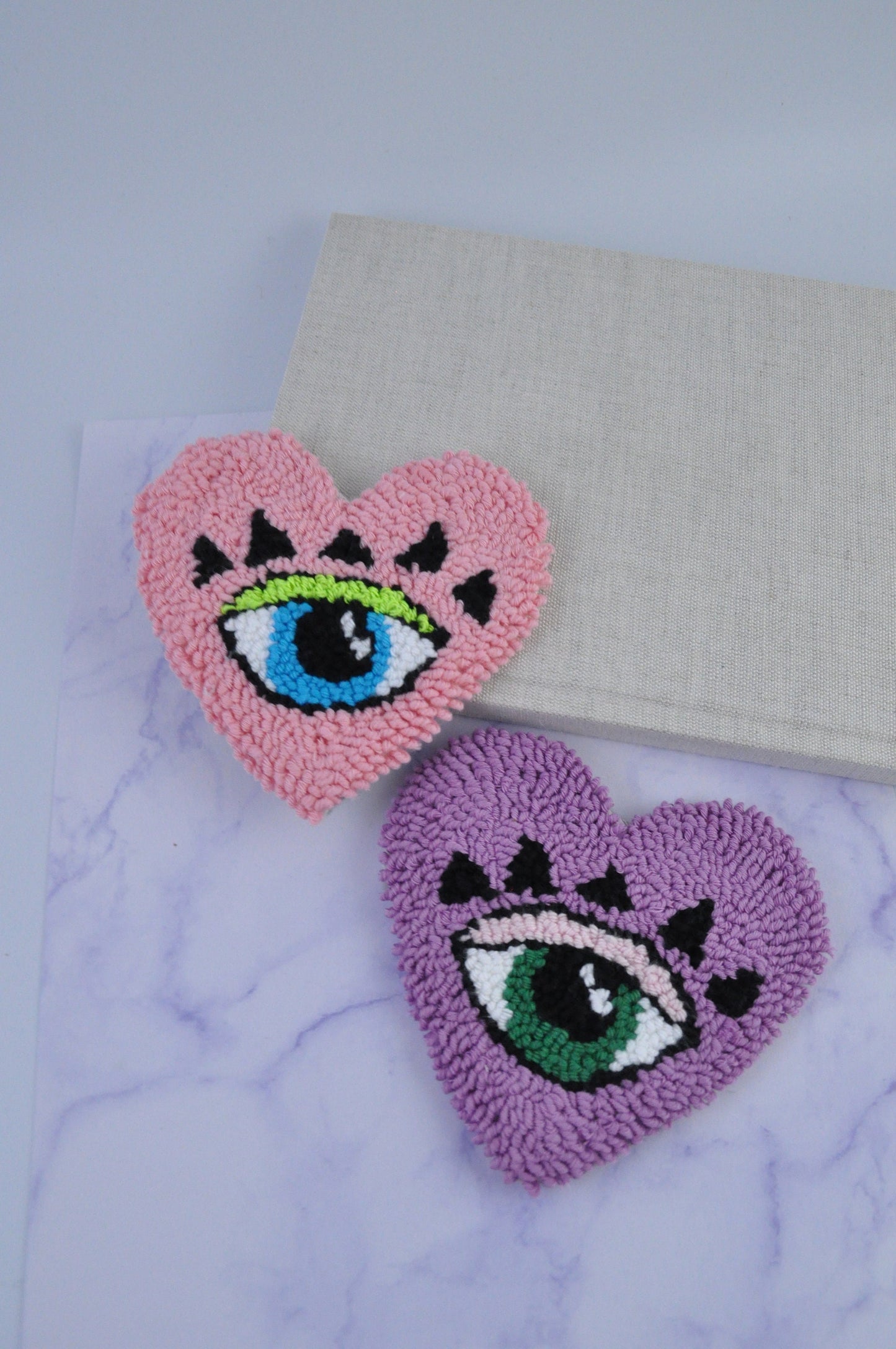 Evil Eye Heart Shaped Mug Rug