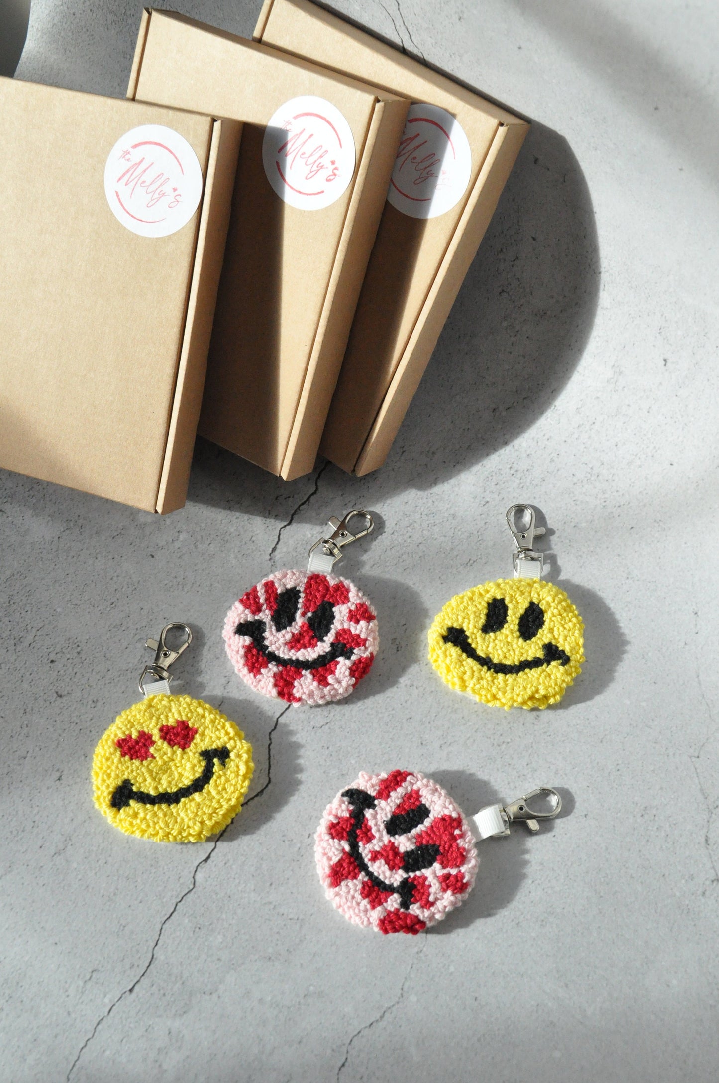 Cute Smiley Tufted Keychain