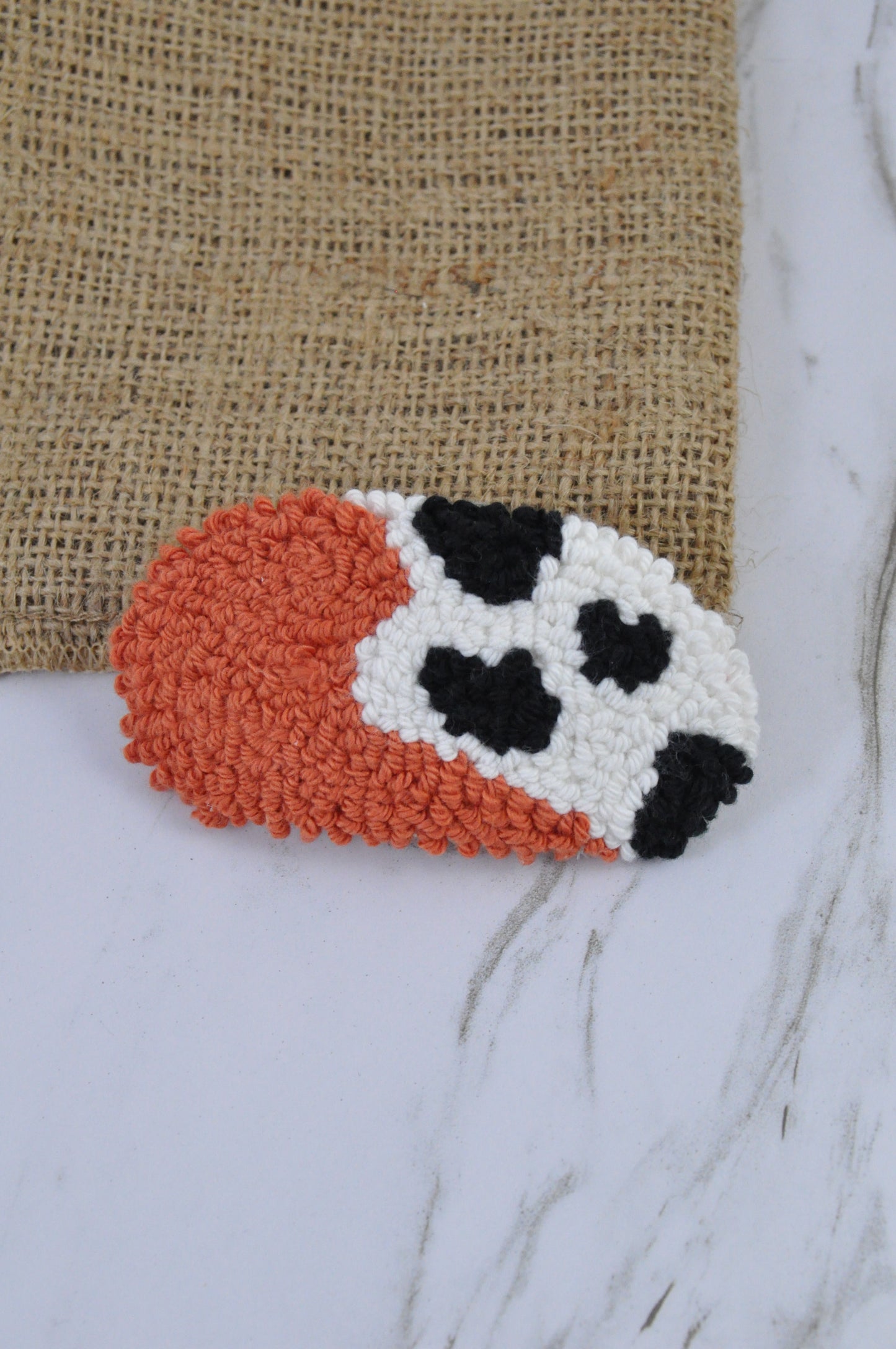 Tufted Cow Print Hair Clips