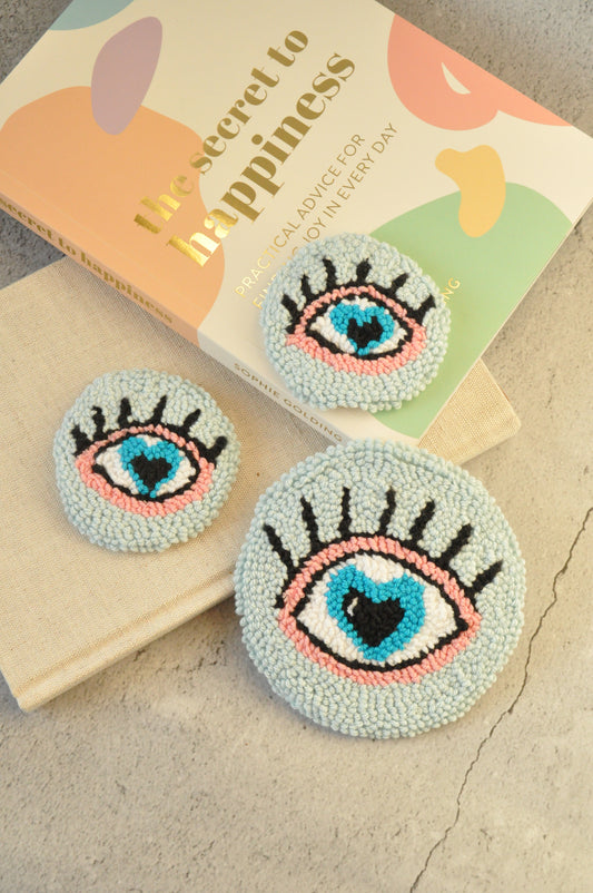 Baby Blue Evil Eye Mug Rugs